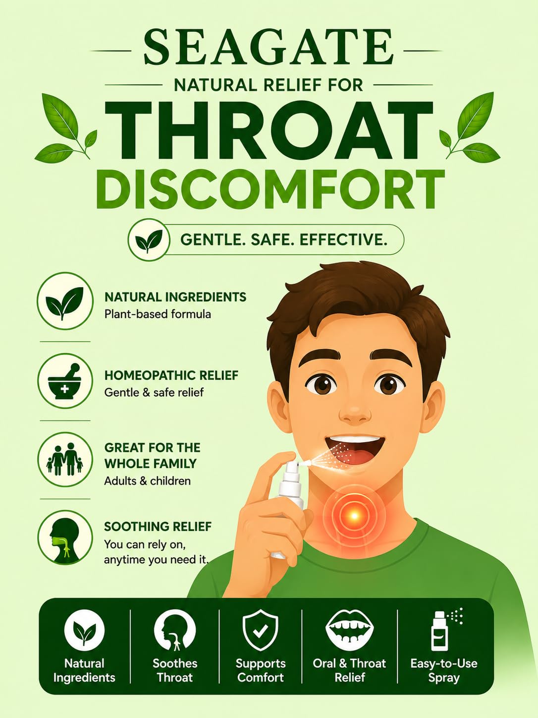 Seagate Olive Leaf Throat Spray Homeopathic - 2 Pack - image 4
