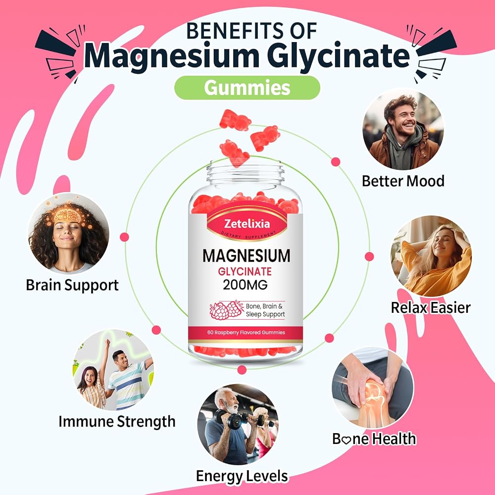 Zetelixia 200MG Magnesium Glycinate Gummies
