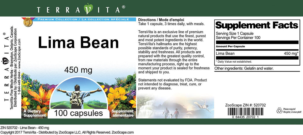 Terravita Lima Bean 450 mg - 300 Capsules (3 Pack) - image 3