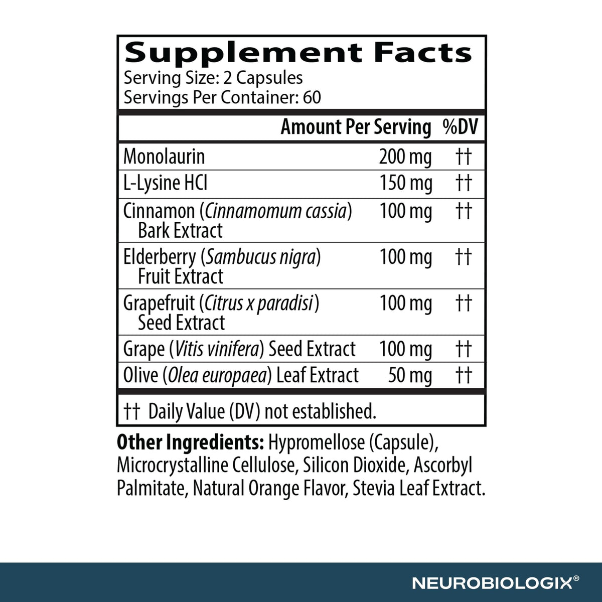 Neurobiologix Neuro-Immune Infection Control Monolaurin - 120 Capsules - image 3