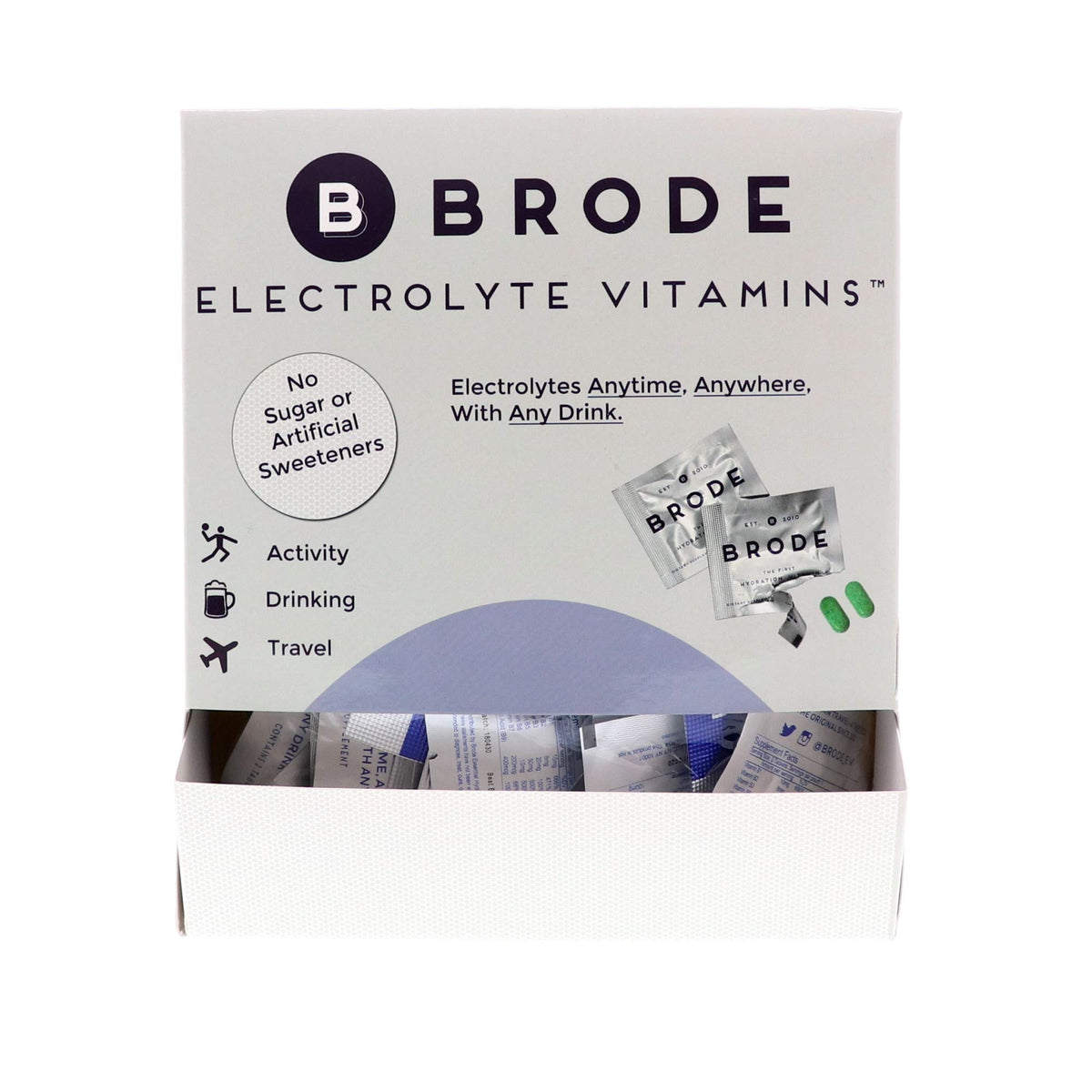 Brode Electrolyte Vitamin Tablets for Sports & Travel - 100 Packets