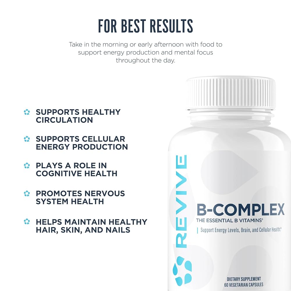 Revive MD Vitamin B Complex for Energy & Brain Function - 60 Capsules - image 5