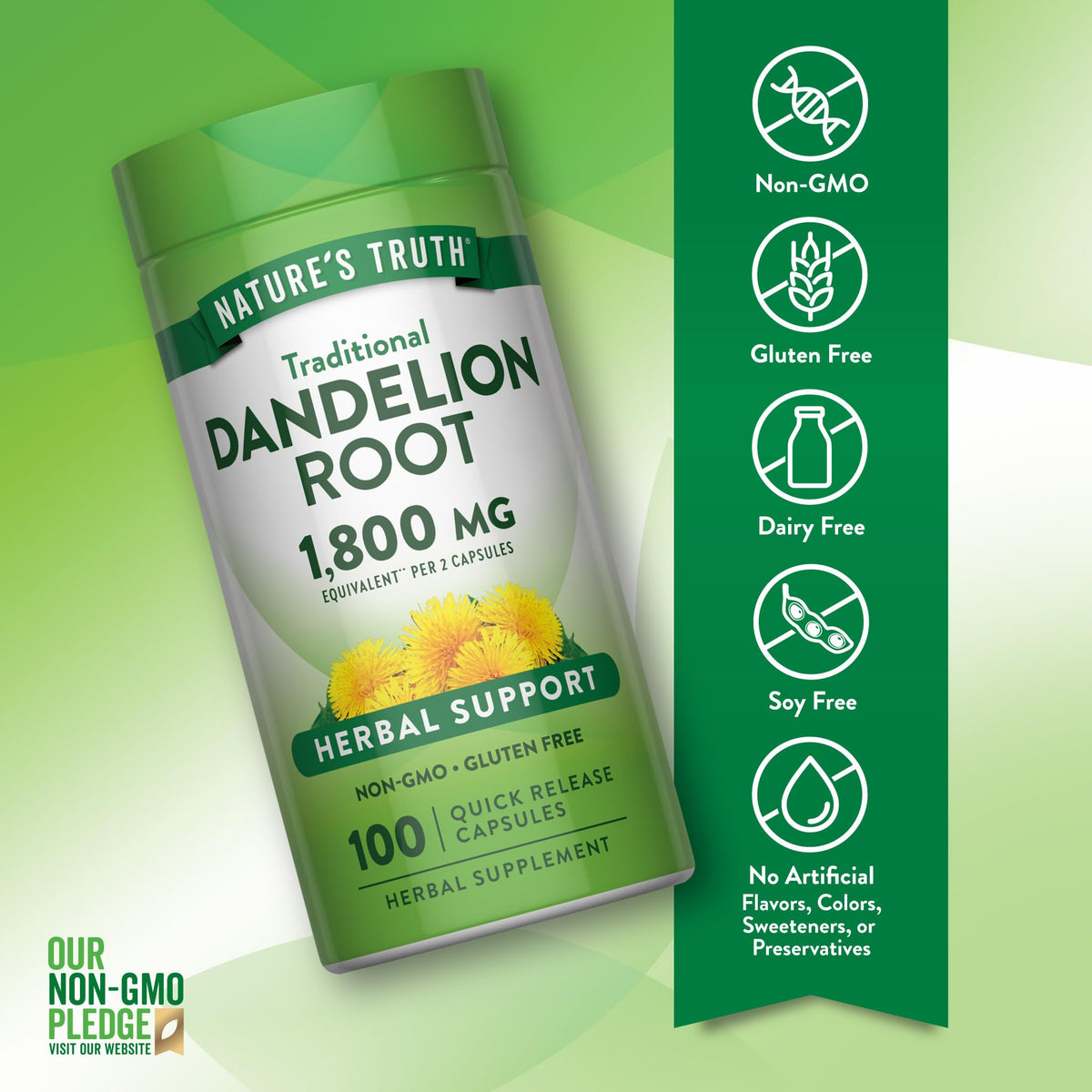 Nature's Truth Dandelion Root Capsules - 100 Count - image 3