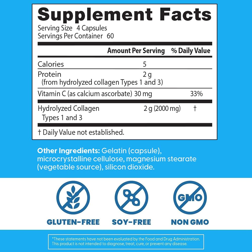 Doctor's Best Collagen Peptides Types 1 & 3 for Hair - 240 Capsules - image 4