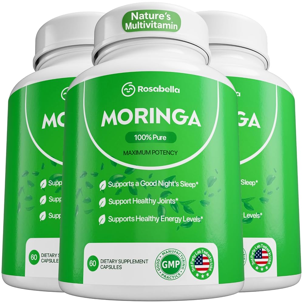 Rosabella Moringa Powder Capsules - Pure Nutrient-Rich Moringa Powder