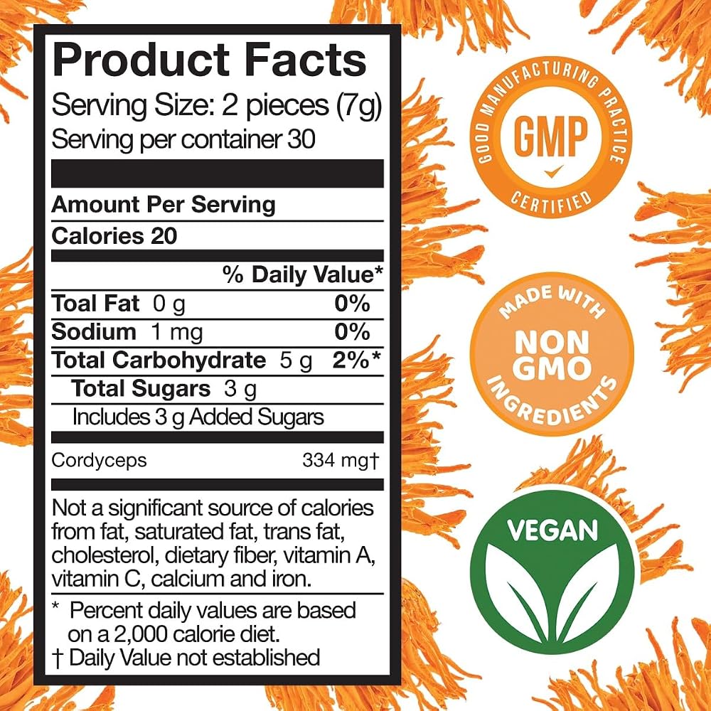 Safer Products Cordyceps Mushroom Gummies - May Support Energy