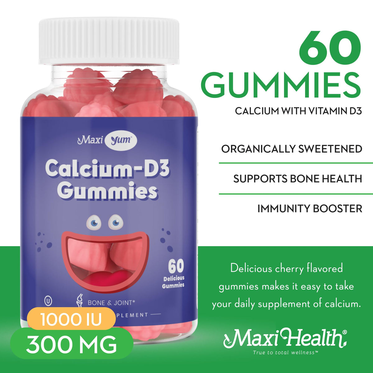 Maxi Health Calcium Gummies with Vitamin D3 - 60 Count - image 2
