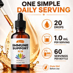 SIRUNES Immune Support Liquid Drops with Vitamin C & D3 - 2 Fl Oz - image 5