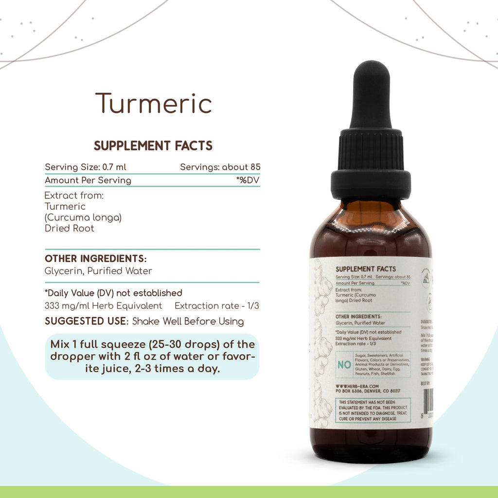 HerbEra Turmeric Alcohol-Free Herbal Extract Tincture