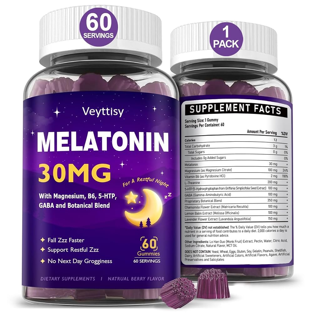 Veyttisy Melatonin 30mg Gummies for Adults - Sugar Free Melatonin