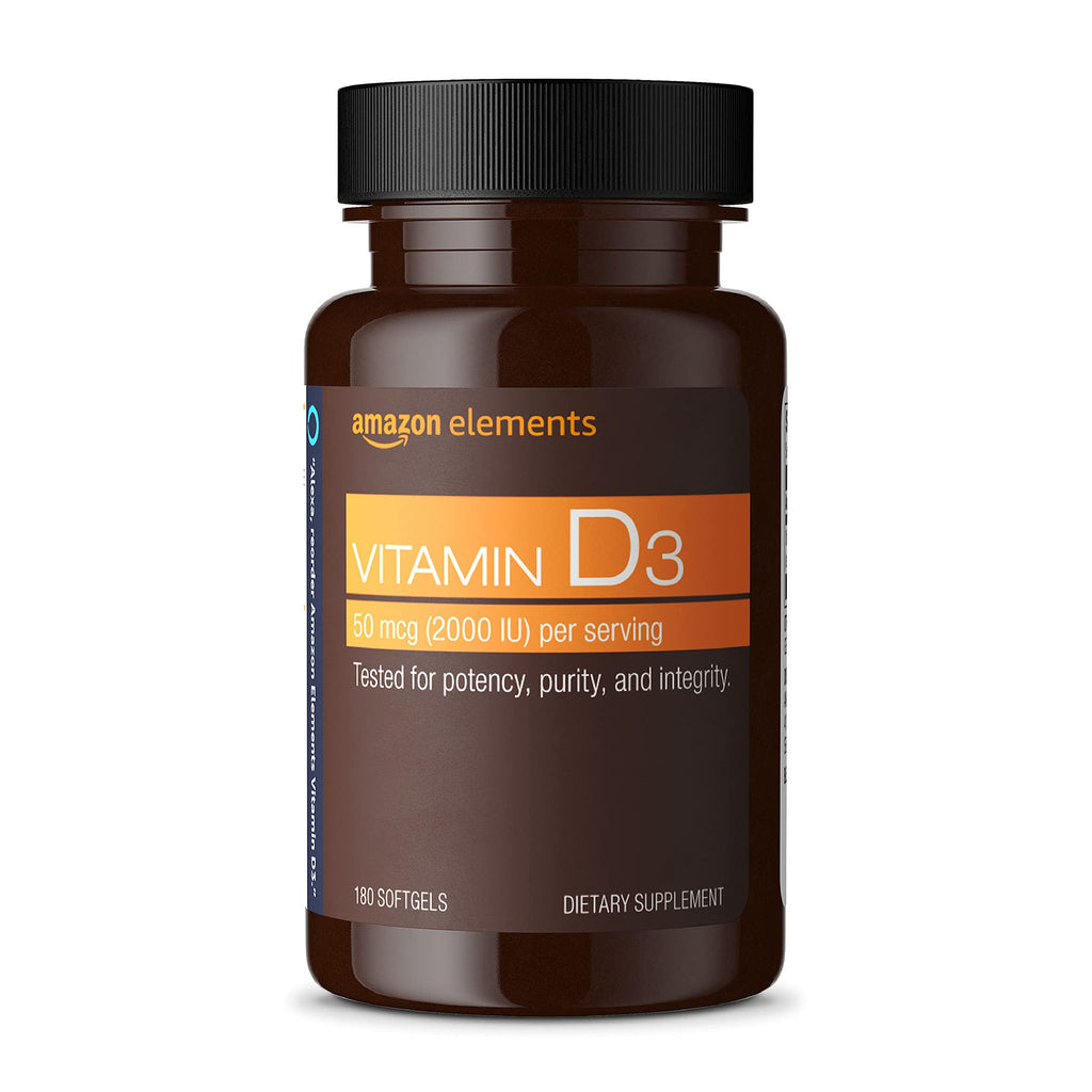 Amazon Elements Vitamin D3 2000 IU - 180 Softgels