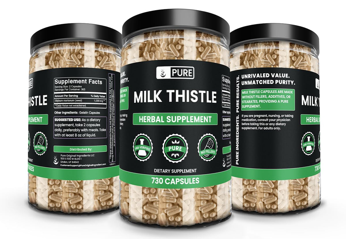 PURE ORIGINAL INGREDIENTS Milk Thistle No Magnesium Or Rice Fillers