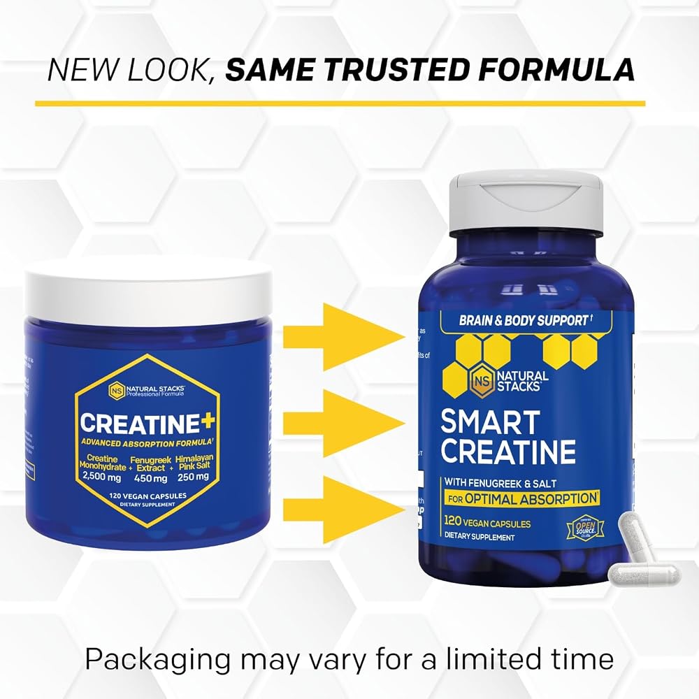Natural Stacks Smart Creatine Monohydrate 2500mg - 120 Capsules - image 2