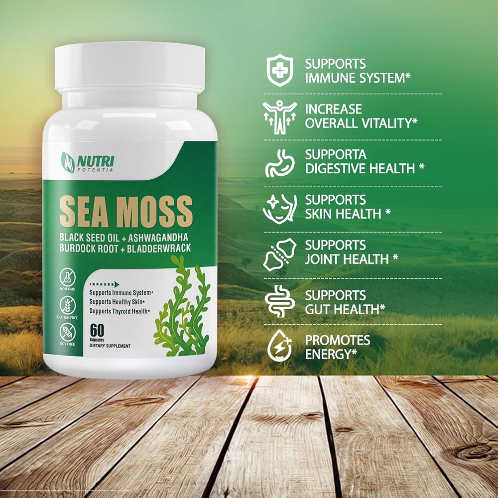 NUTRI POTENTIA Sea Moss Capsules with Ashwagandha - 60 Capsules - image 4