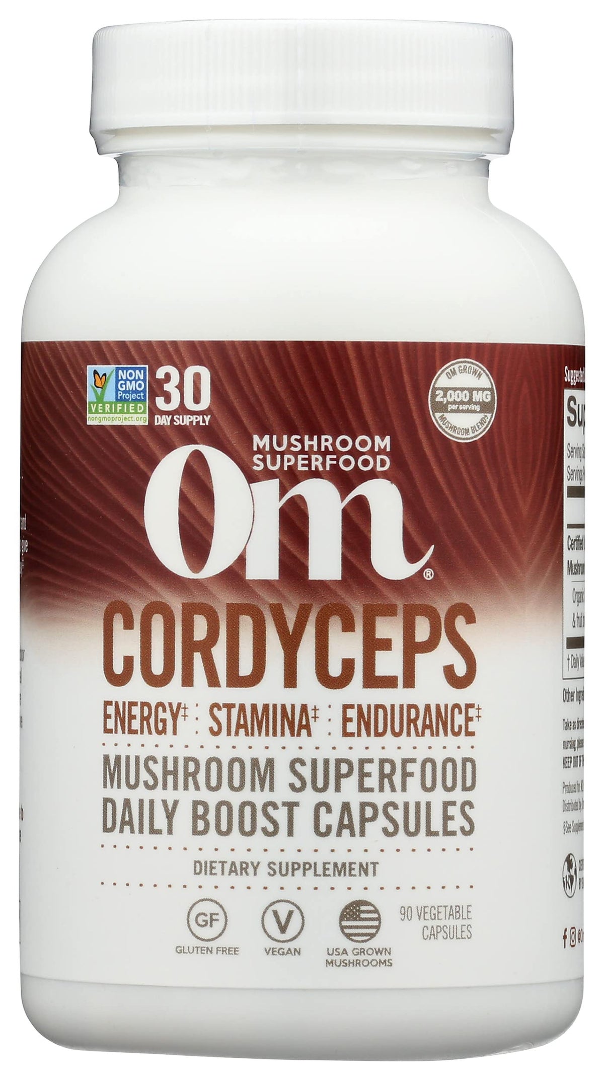 OM Mushroom Superfood Cordyceps Mushroom Capsules for Energy - 90 Capsules