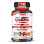 PeakPury Tart Cherry 1470mg Complex with Elderberry & Turmeric - 150 Capsules