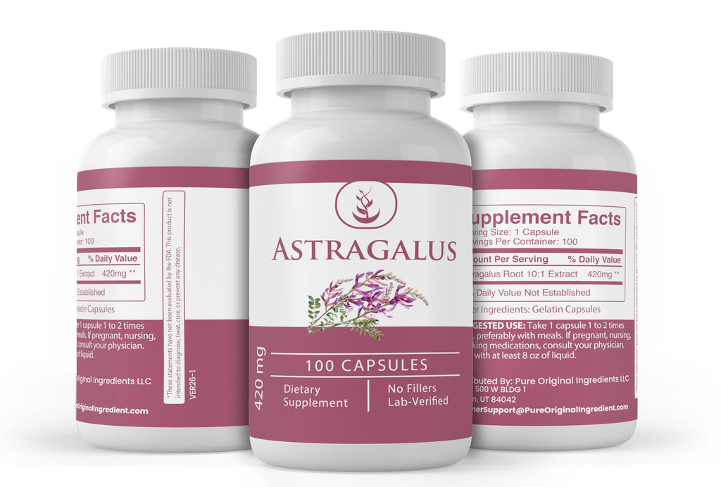PURE ORIGINAL INGREDIENTS Astragalus Extract - 100 Capsules - image 4
