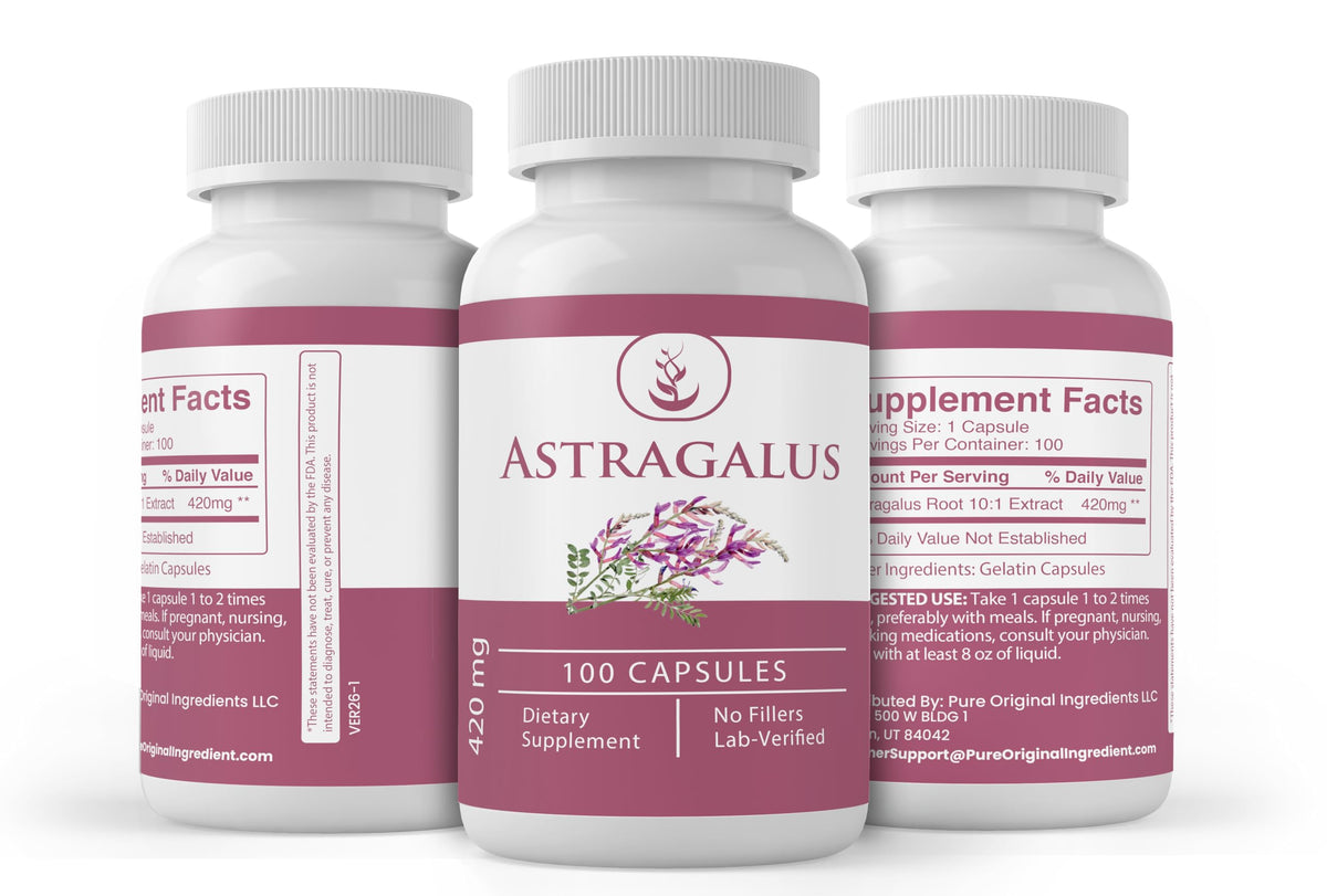 PURE ORIGINAL INGREDIENTS Astragalus Extract - 100 Capsules - image 4