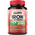 Vitalibre Iron Supplement, 65mg Carbonyl Iron with 250mg Vitamin C