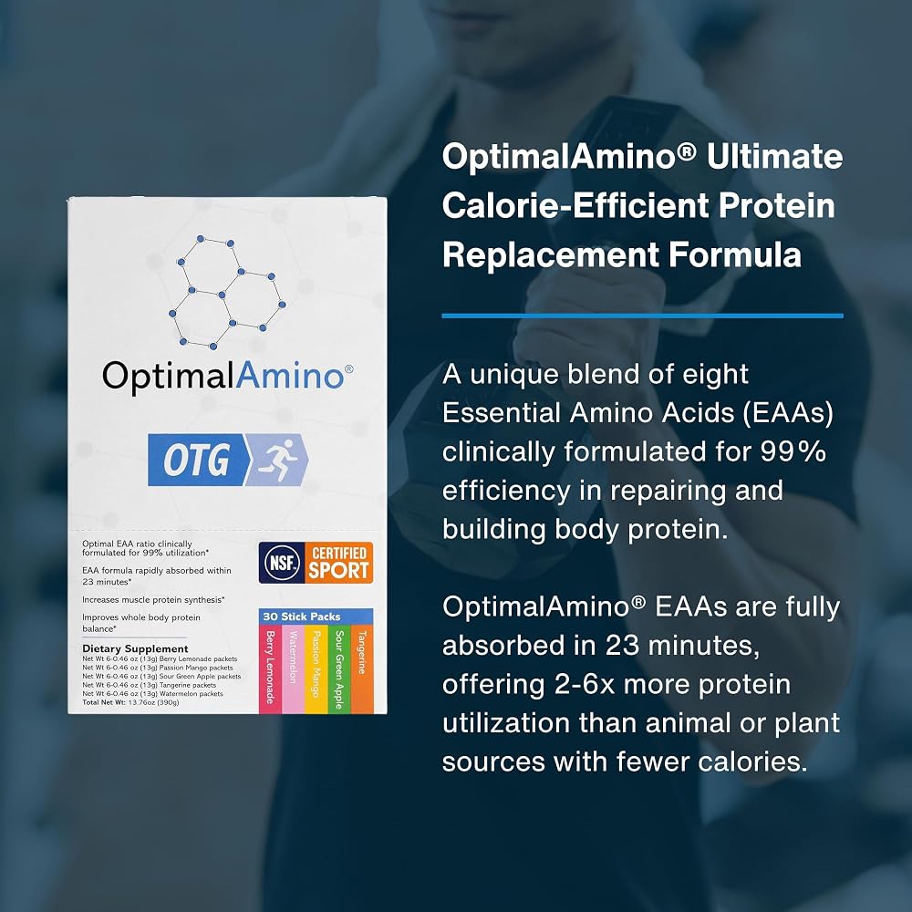 OptimalAmino OTG Stick Packs Complete Amino Acid Profile - 30 Count - image 3