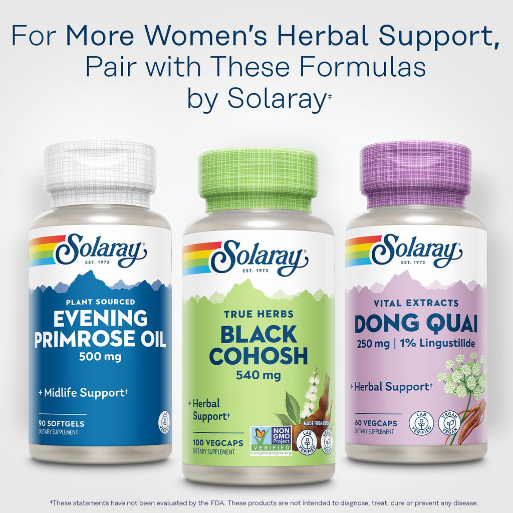SOLARAY Black Cohosh 540 mg Womens Health Support - 100 Vegetarian Capsules - image 6