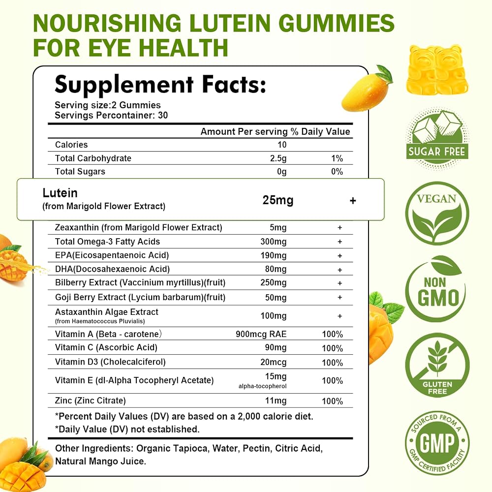Sijigood Lutein and Zeaxanthin Eye Vitamins Gummies - 120 Count - image 4
