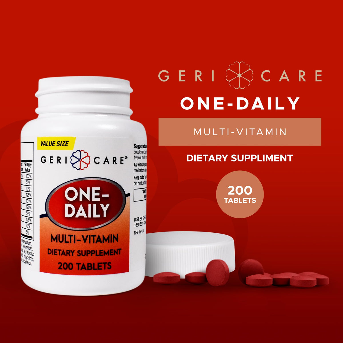 GeriCare One-Daily Multivitamin Tablet - 200 Count - image 2