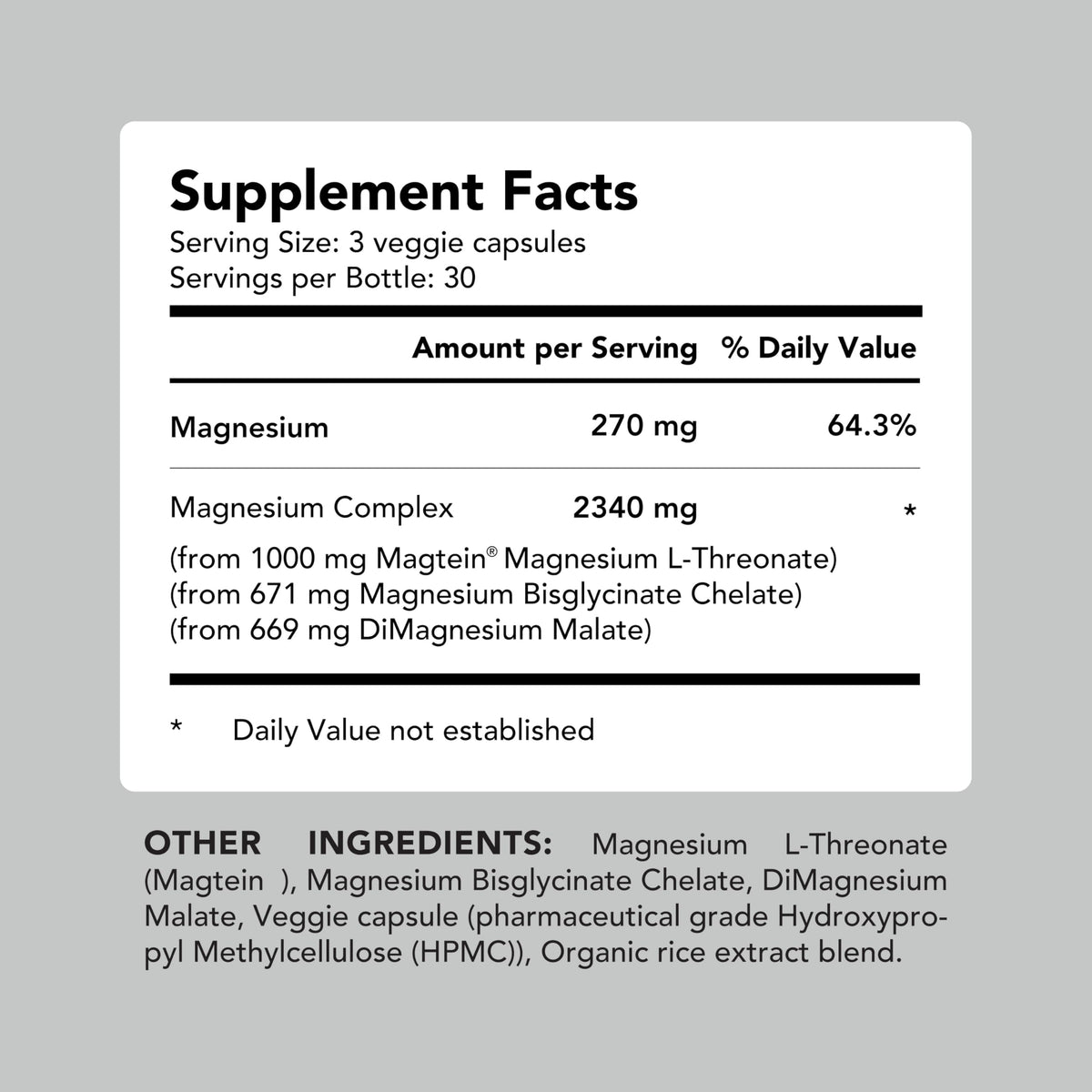 AMANDEAN Magtein Magnesium Complex - 90 Vegetarian Capsules - image 5