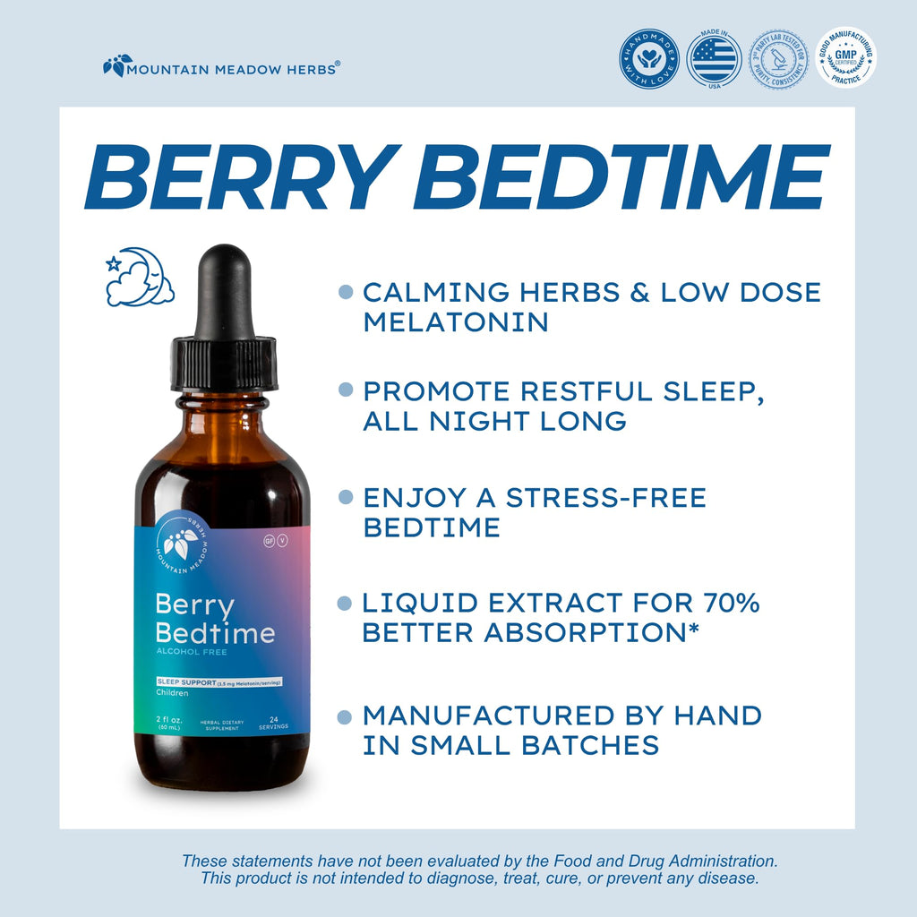 Mountain Meadow Herbs Berry Bedtime Kids Sleep Support Drops - 2 oz - image 2