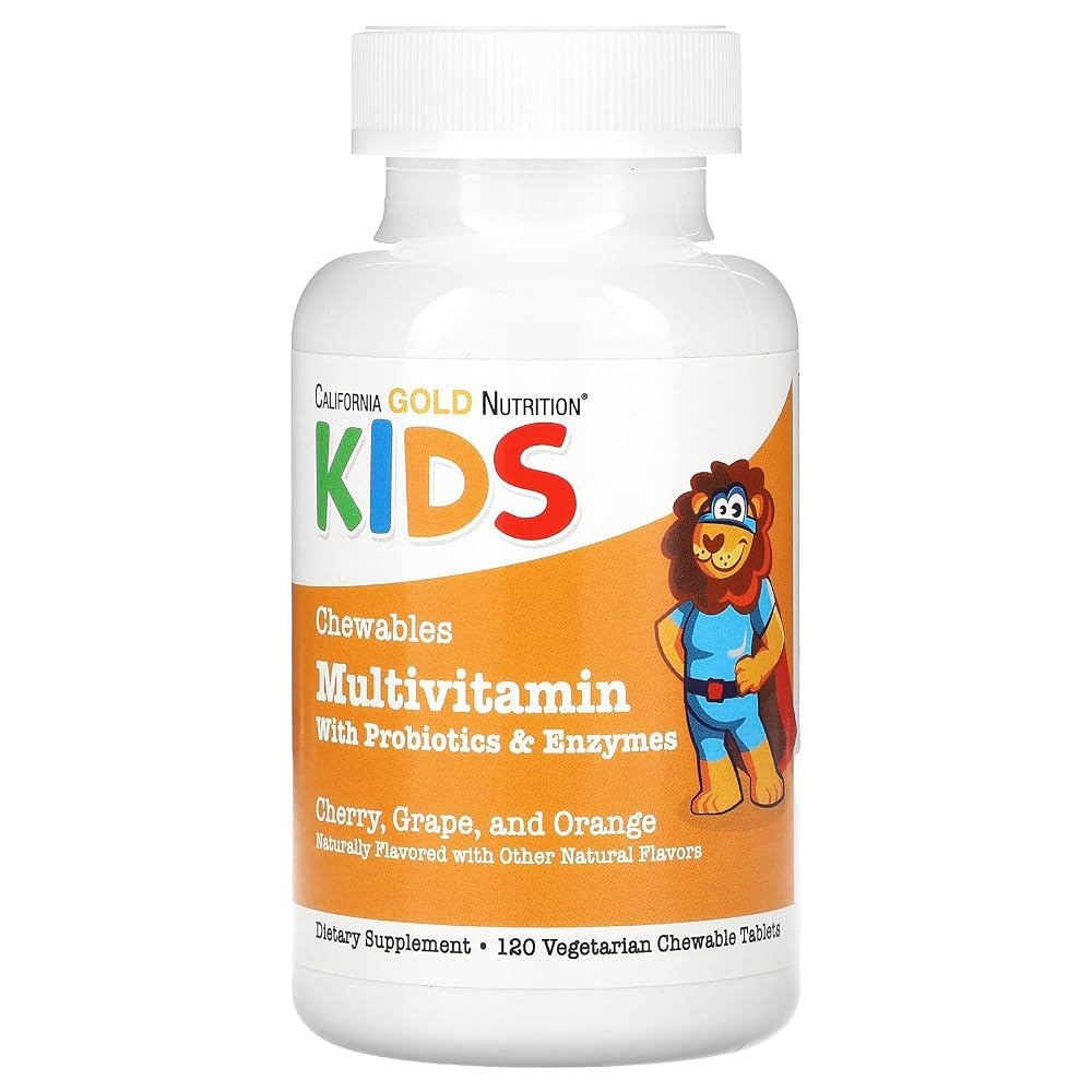 California Gold Nutrition Kids Multivitamin with Probiotics - 120 Tablets