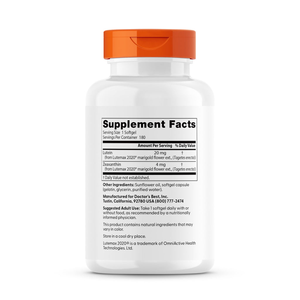 Doctor's Best Lutein Featuring Lutemax