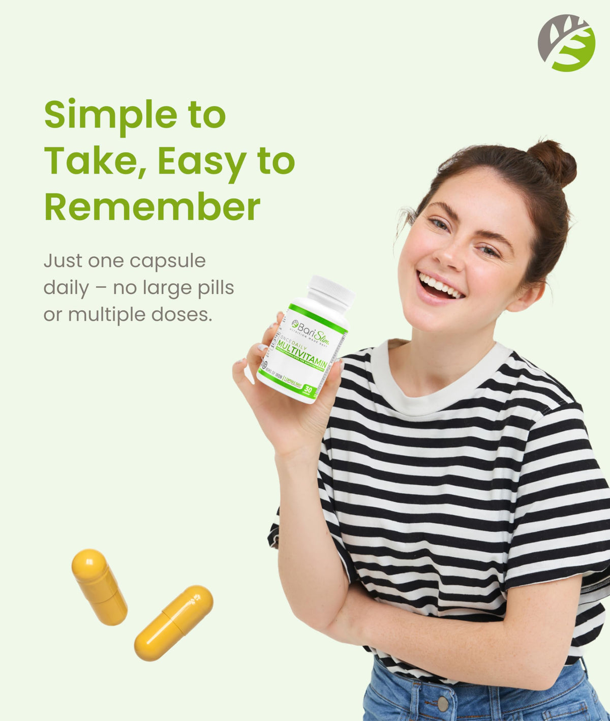 BariSlim Once Daily Bariatric Multivitamin Capsule - 45 mg Iron