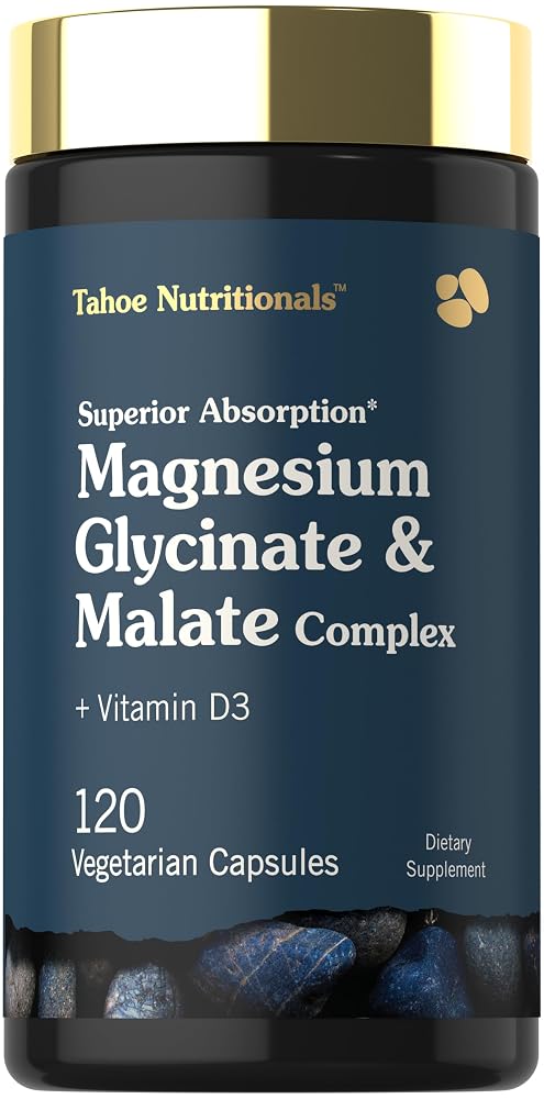Tahoe Nutritionals Magnesium Glycinate Complex with Vitamin D3 - 120 Capsules