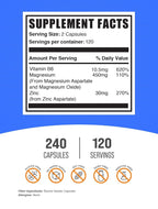 BulkSupplements Zinc Magnesium Aspartate Capsules - 240 Count - image 2