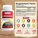 Best Naturals L-Glutamine 500 mg - 250 Tablets - image 2