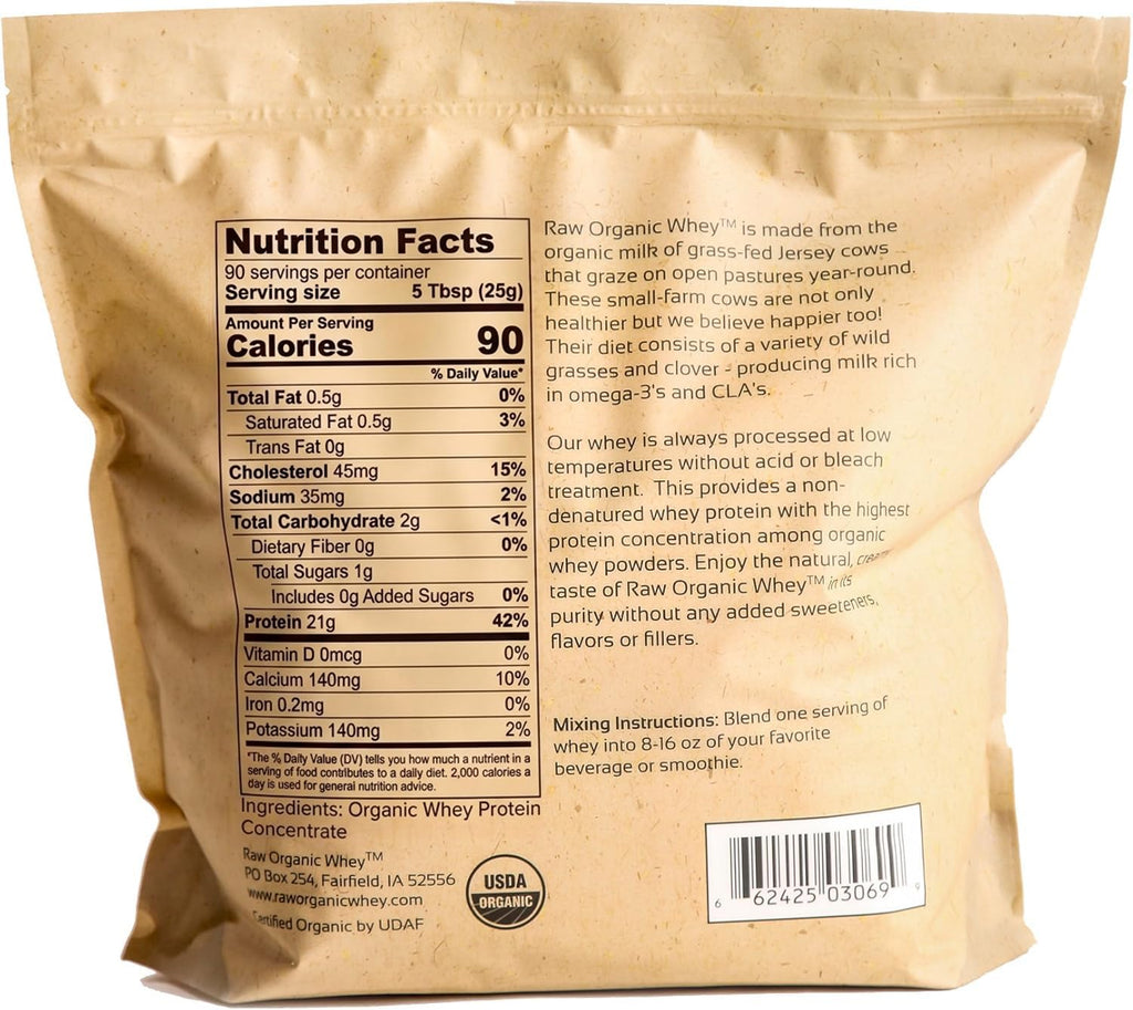 Raw Organic Whey Grass Fed Unflavored Whey Protein Powder - 5 lb - image 7