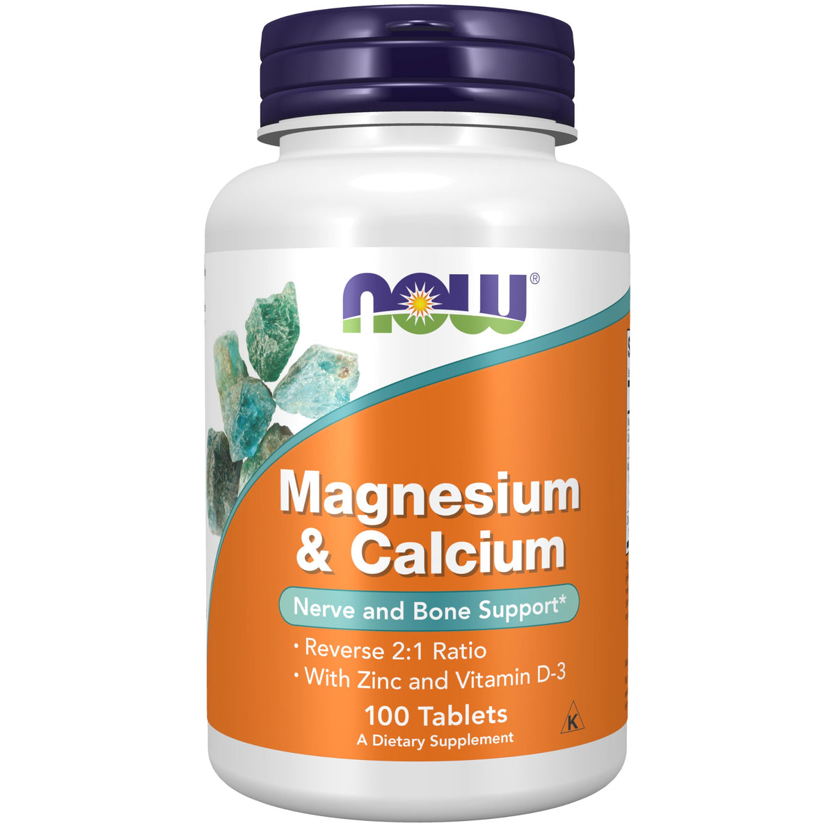 NOW Magnesium & Calcium with Vitamin D3 and Zinc - 100 Tablets