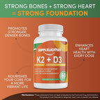 Supplelicious K2 + D3 with Calcium Bone & Heart Health - 60 Capsules - image 3