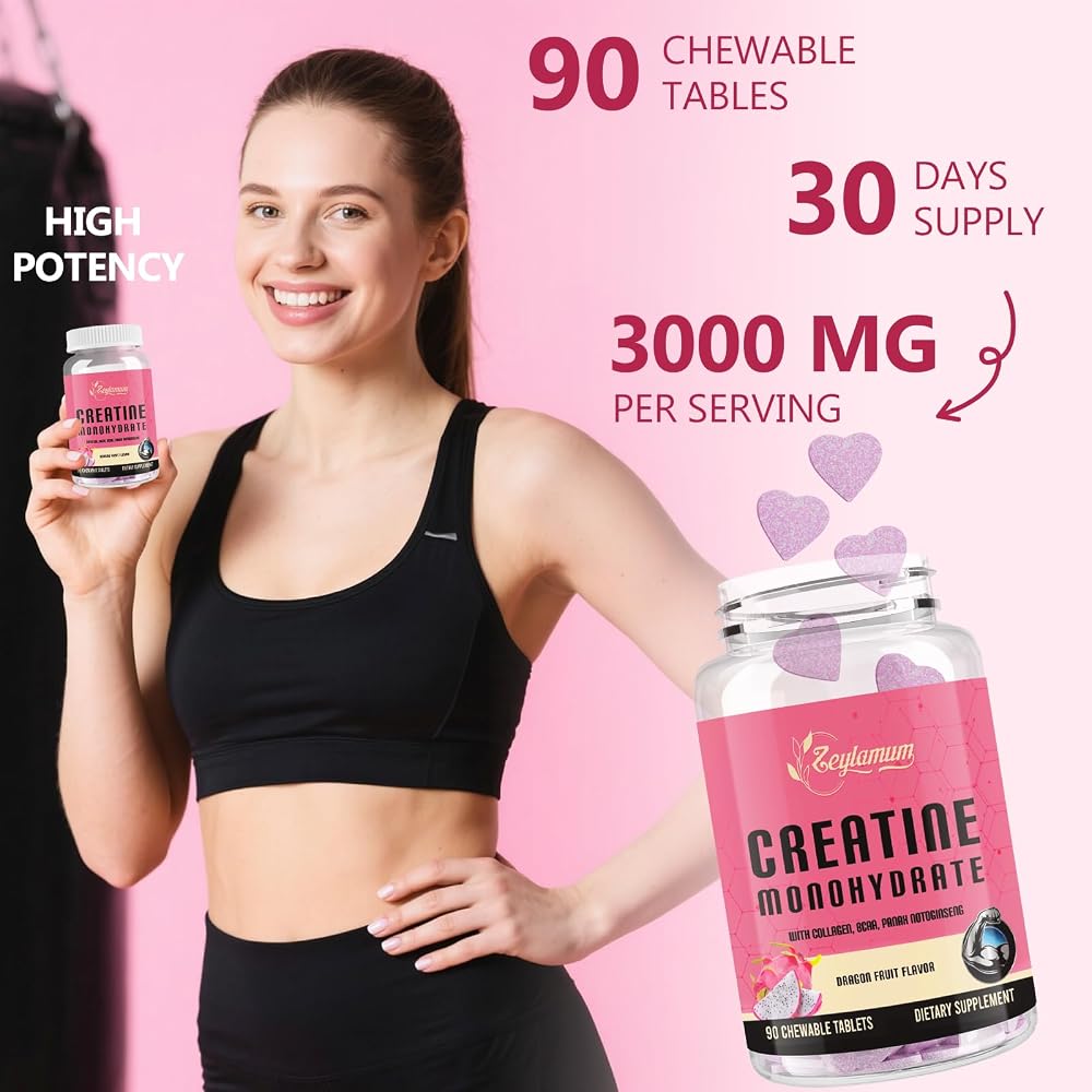 Zeylamum Creatine for Women with Collagen & BCAA - 90 Chews - image 6