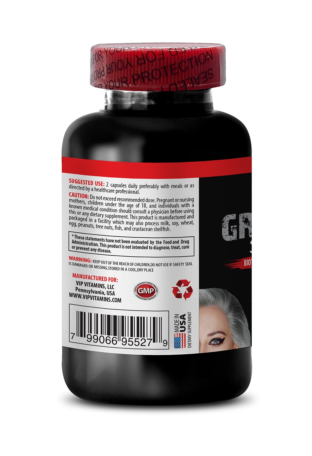 VIP VITAMINS Hair Supplement Gray Hair Reverse Complex - 60 Capsules - image 3