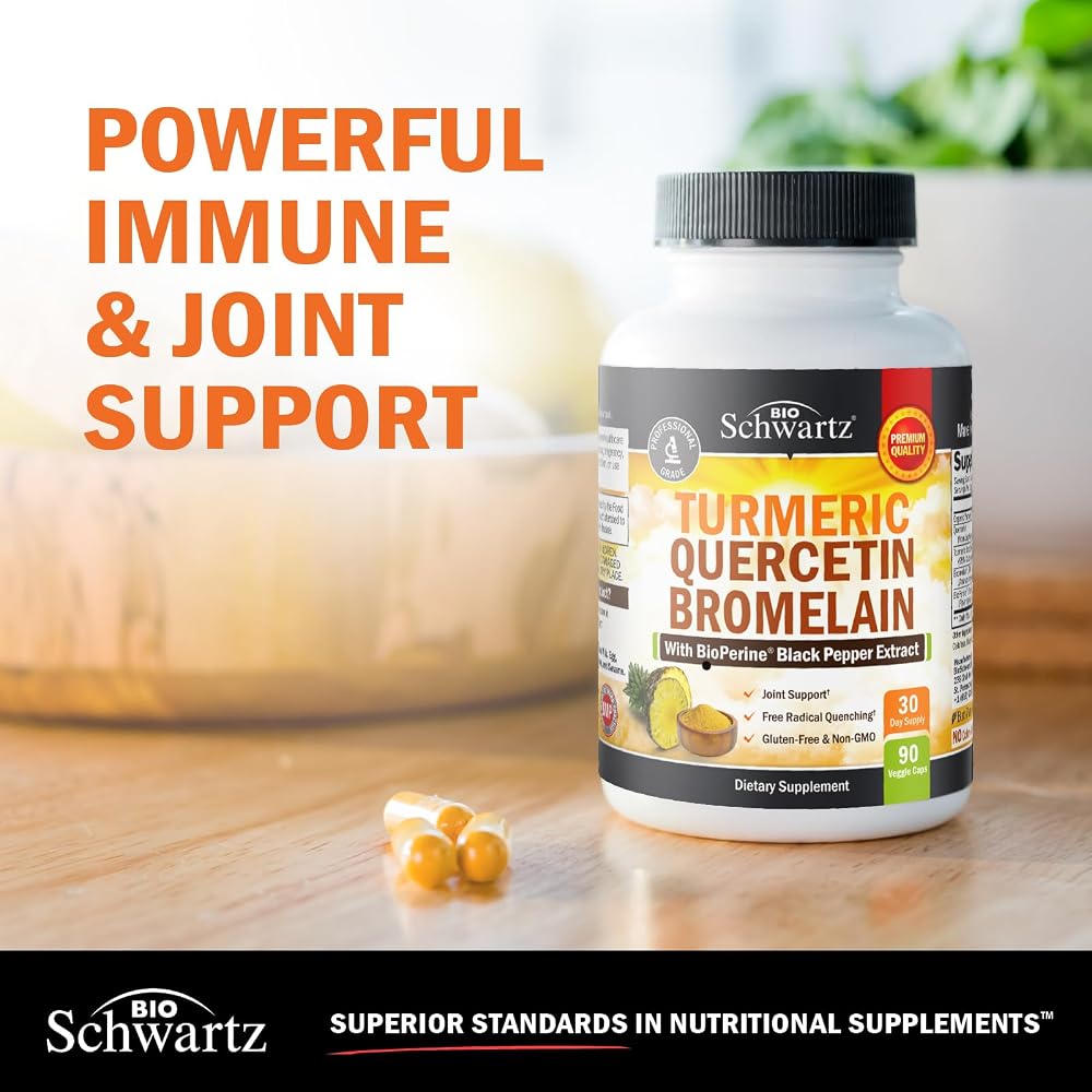 BioSchwartz Turmeric Quercetin with Bromelain - 90 Capsules - image 5