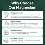 Organics Ocean Pure Magnesium Glycinate with Zinc - Maximum Strength