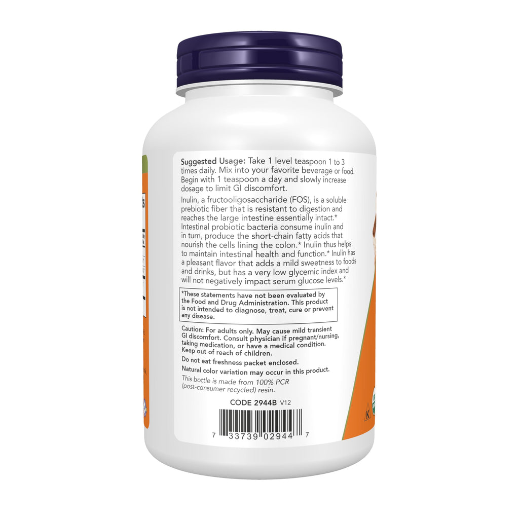NOW Supplements Inulin Prebiotic Pure Powder, Organic - 8 oz - image 3