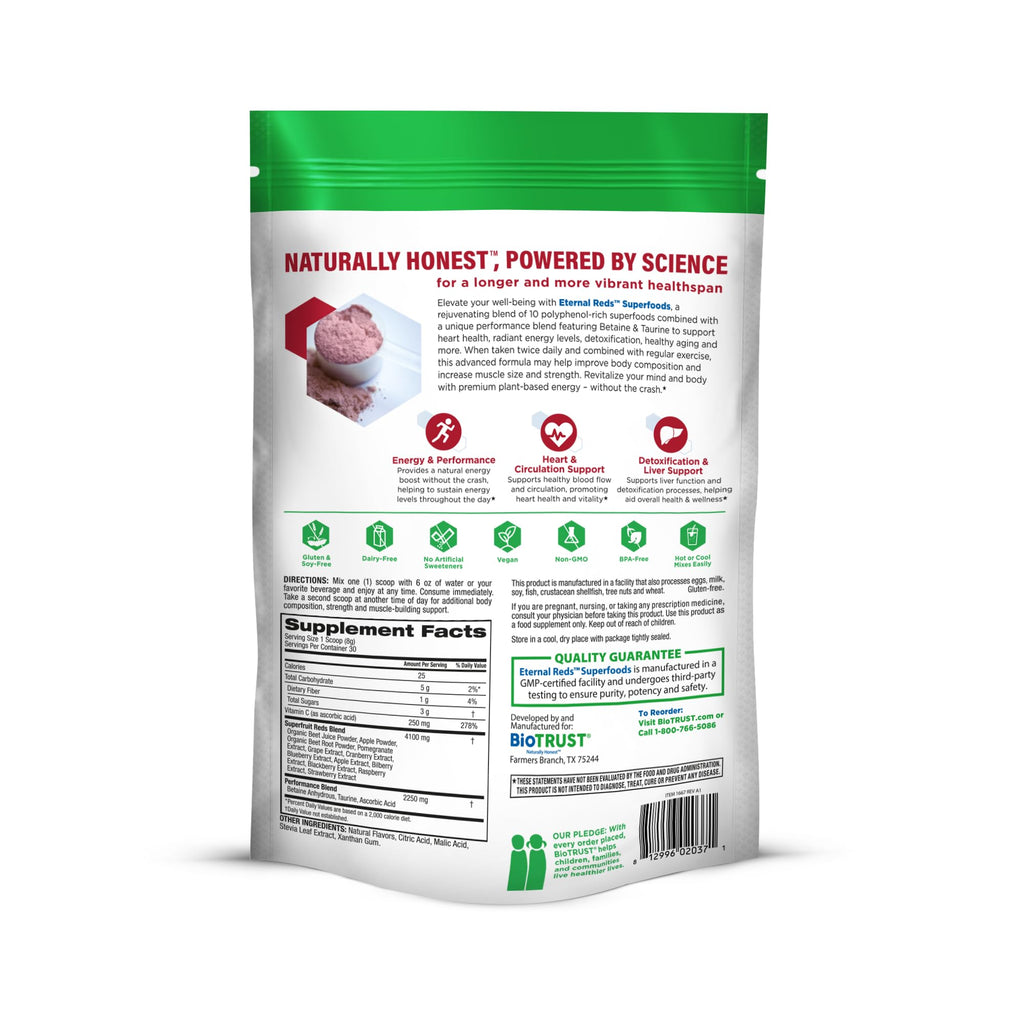 BioTrust Red Superfoods Powder with Beet Root - 30 Servings - image 9