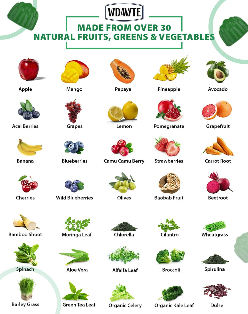 VIDAVITE Sugar-Free Super Greens Gummies - 60 Count - image 3