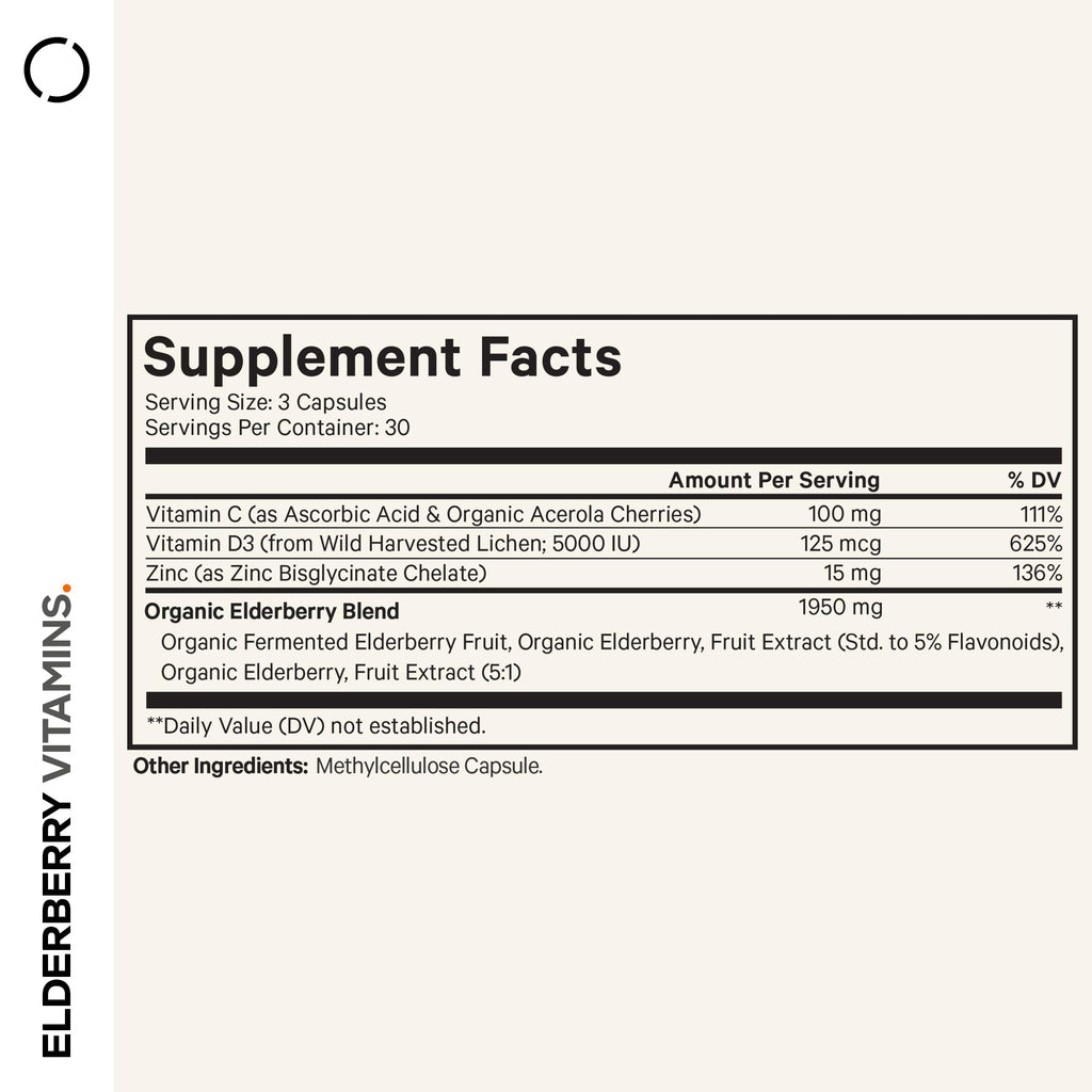 Codeage Elderberry Vitamins Supplement with Vitamin C, D3, Zinc - 90 Capsules - image 2