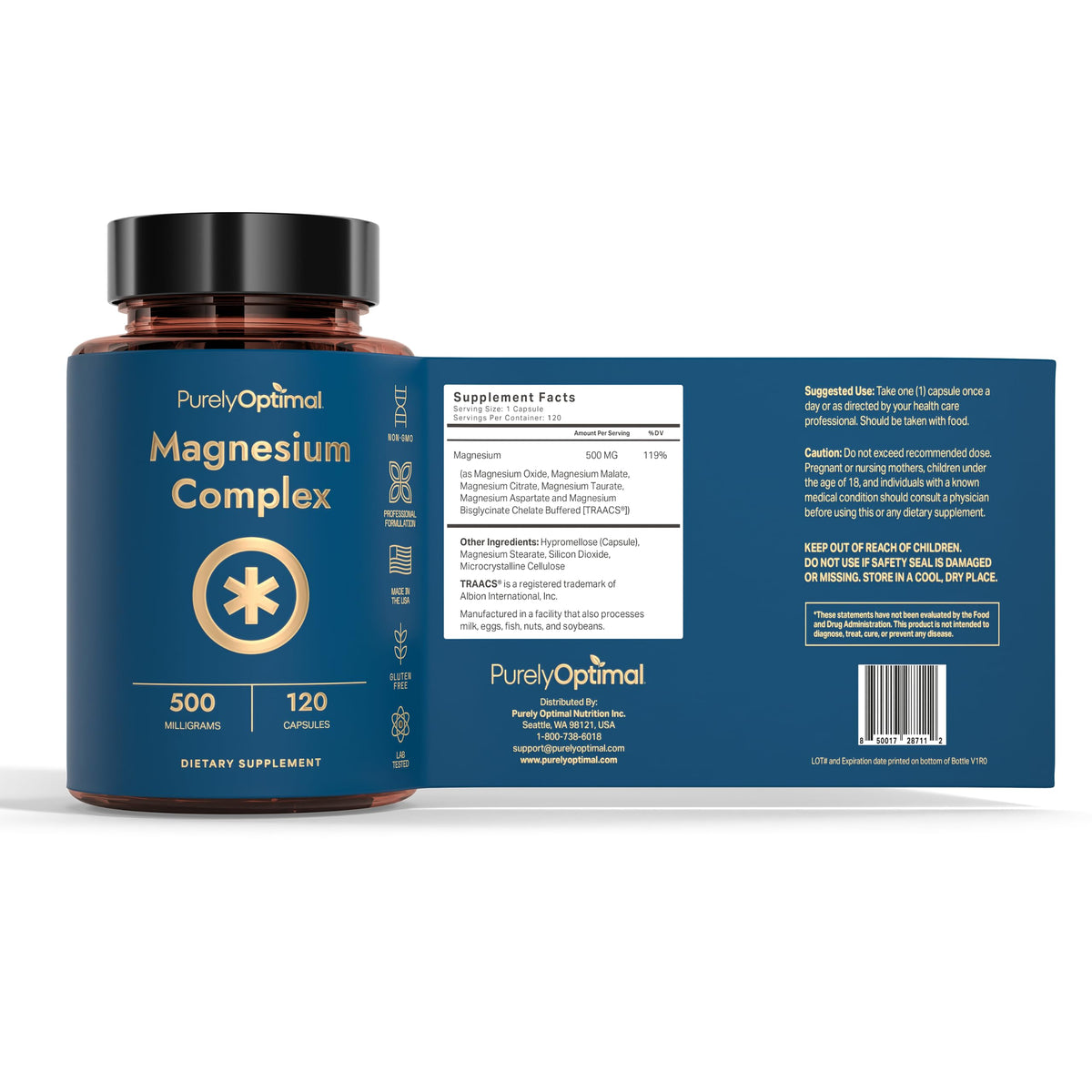 Purely Optimal Magnesium Complex for Women & Men - 120 Capsules - image 5