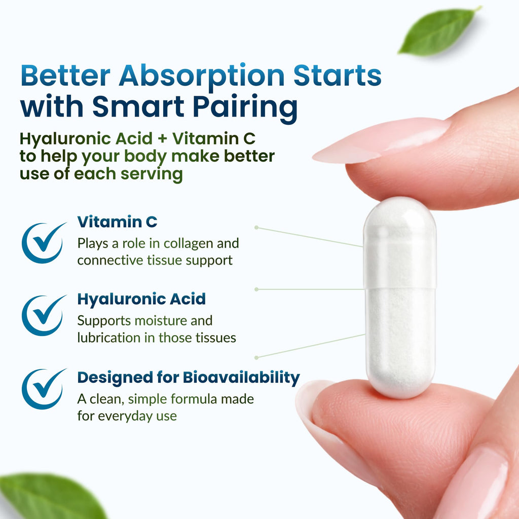ForestLeaf Hyaluronic Acid 100mg with Vitamin C - 120 Capsules - image 4