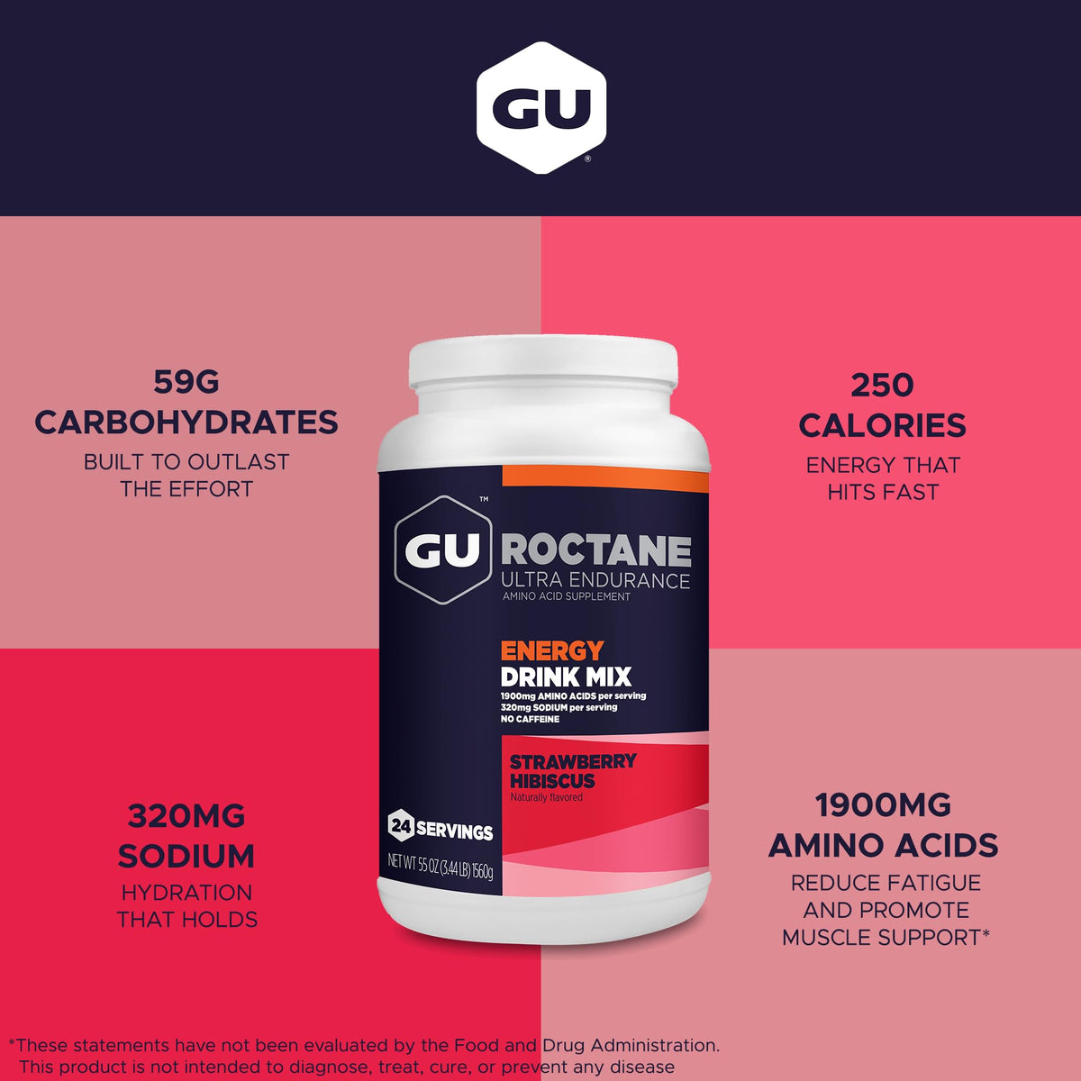 GU Energy Roctane Ultra Endurance Energy Drink Mix, Vegan