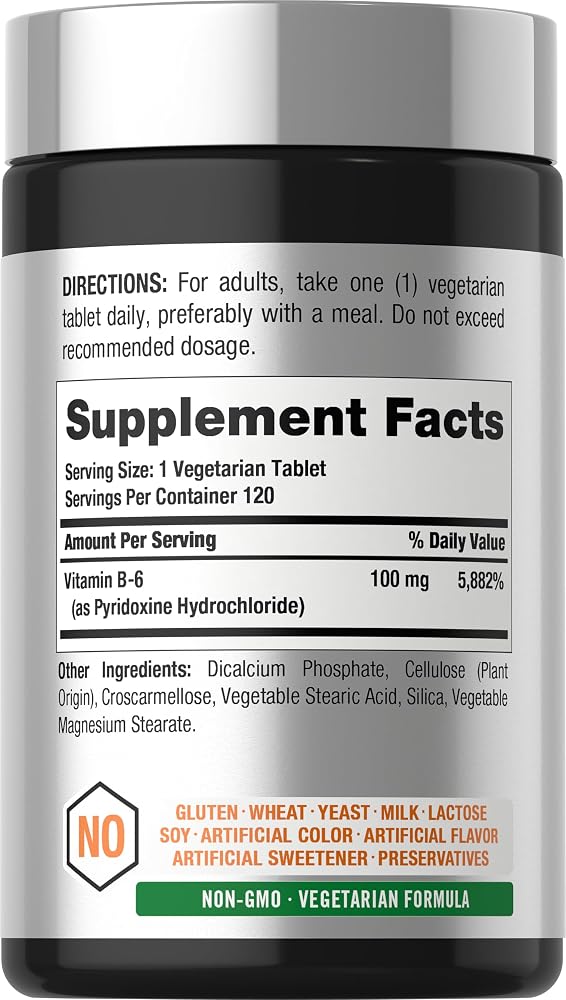 Horbäach Vitamin B6 100mg - 120 Tablets - image 2